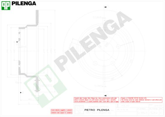 Диск тормозной PILENGA 5264