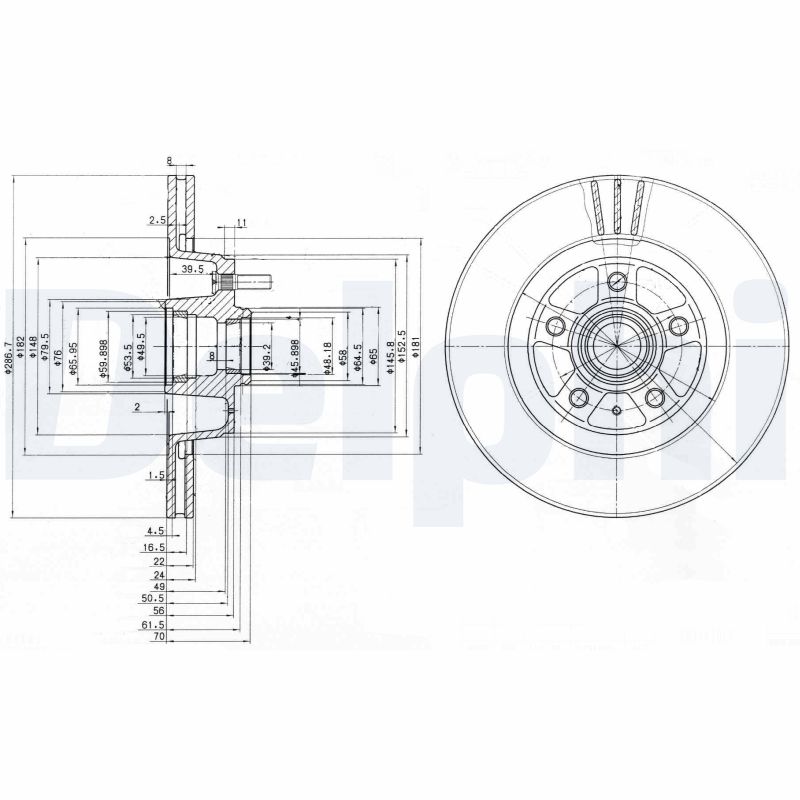 Диск тормозной DELPHI BG2342