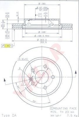 Диск тормозной VILLAR 628.1337