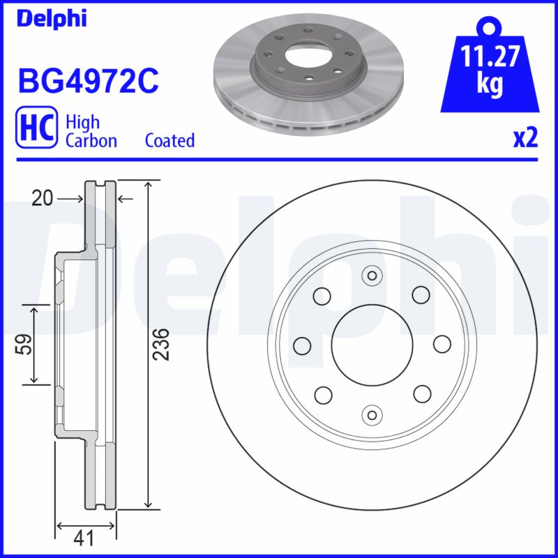 Тормозные диски DELPHI BG4972C