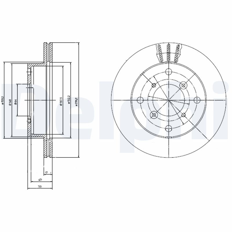 Диск тормозной DELPHI BG2645