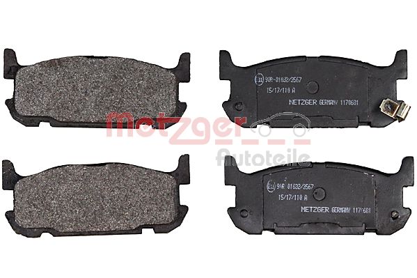 Колодки тормозные дисковые METZGER 1170681