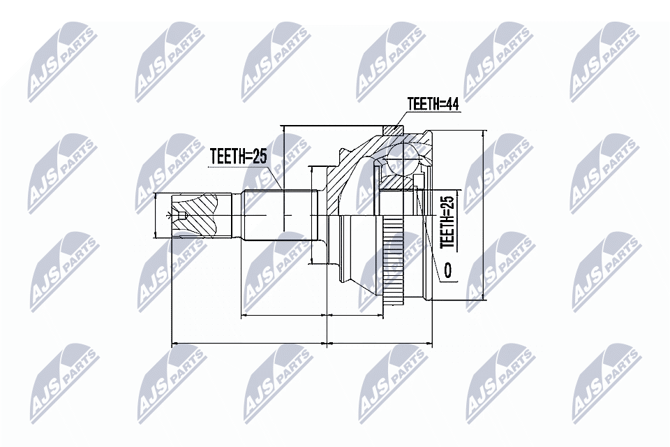 Шрус наружный alfa romeo 145/146 1.61.71.9jtd/td2.0 94-01 fiat marea 1.8/1.9td/ NTY NPZ-FT-017