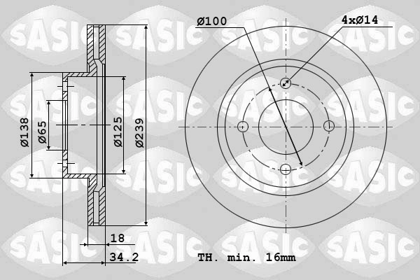Диск тормозной SASIC 9004583J