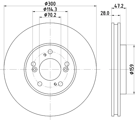 Тормозной диск HELLA/BEHR/PAGID 8DD355108141