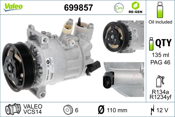 Компрессор кондиционера VALEO 699857