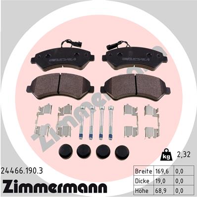 Колодки тормозные дисковые ZIMMERMANN 244661903