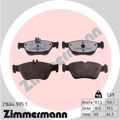 Колодки торм rdz пер. mer w202 -00/s202 -01/a208 98-02/w210/s210/r 170 -04 ZIMMERMANN 216649951