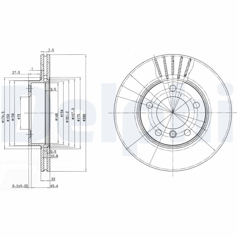 Диск тормозной DELPHI BG2623