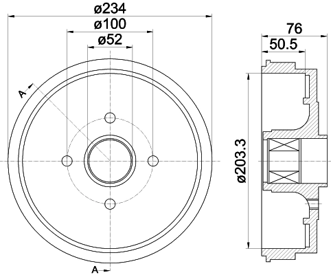 Барабан тормозной HELLA/BEHR/PAGID 61275