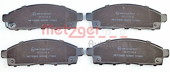Колодки тормозные дисковые METZGER 1170820