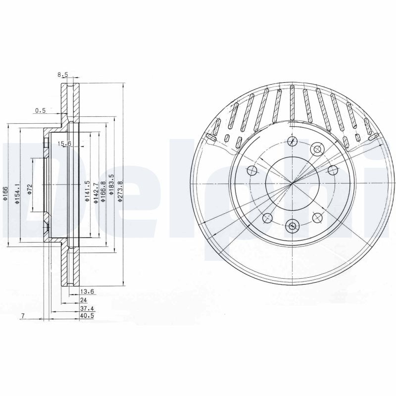 Диск тормозной DELPHI BG3563