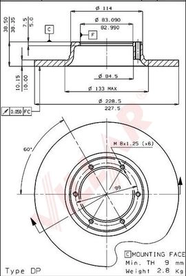 Диск тормозной VILLAR 628.1144