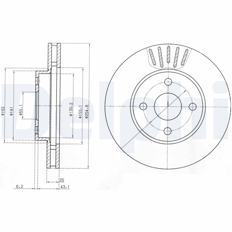 Диск тормозной DELPHI BG3781