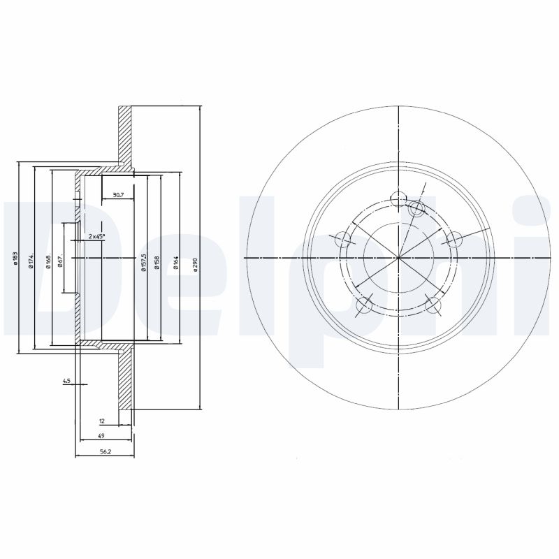 Диск тормозной DELPHI BG3089