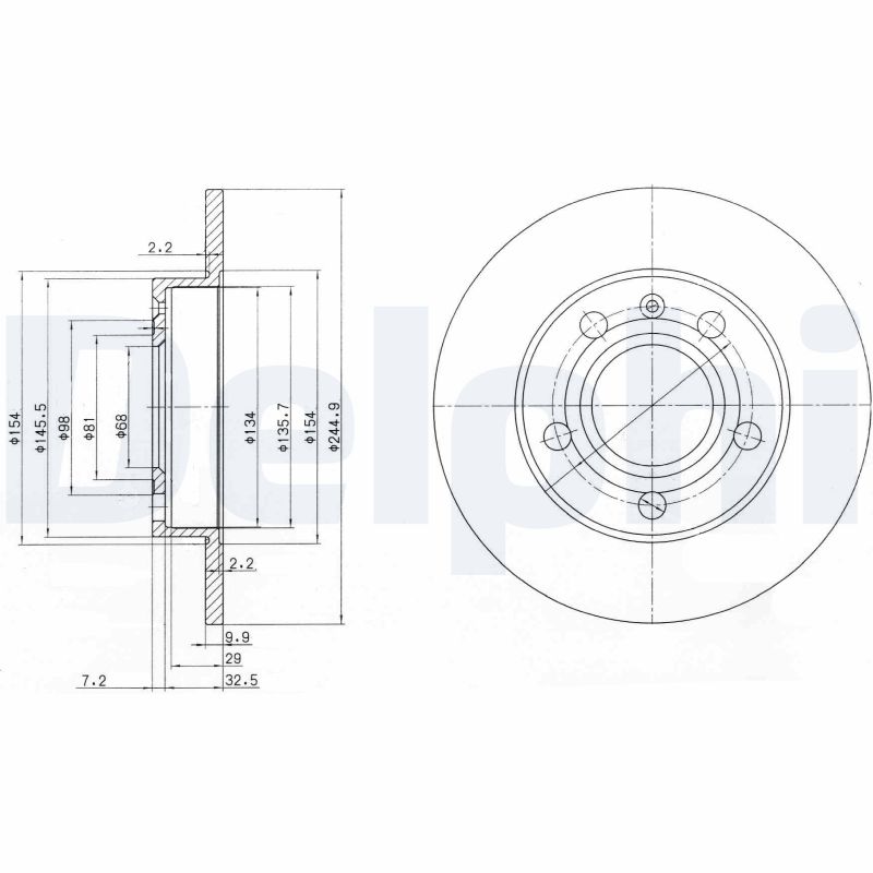Диск тормозной DELPHI BG2753