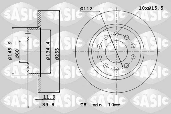 Диск тормозной SASIC 6106039