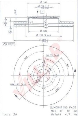 Диск тормозной VILLAR 628.0515
