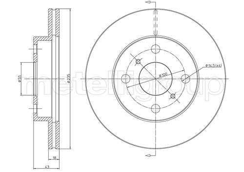 Диск тормозной METELLI 230552C
