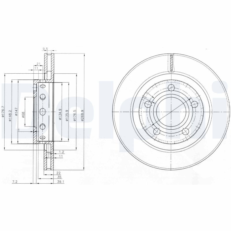 Диск тормозной DELPHI BG3525