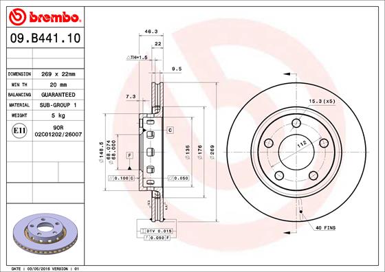 Disc BREMBO 09.B441.10