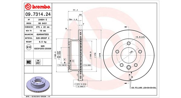 Диск тормозной MAGNETI MARELLI 360406032500