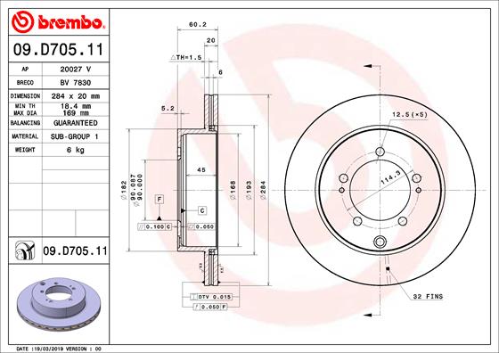 Disc BREMBO 09.D705.11