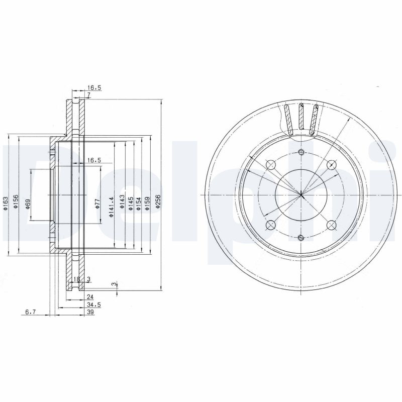 Диск тормозной DELPHI BG3202
