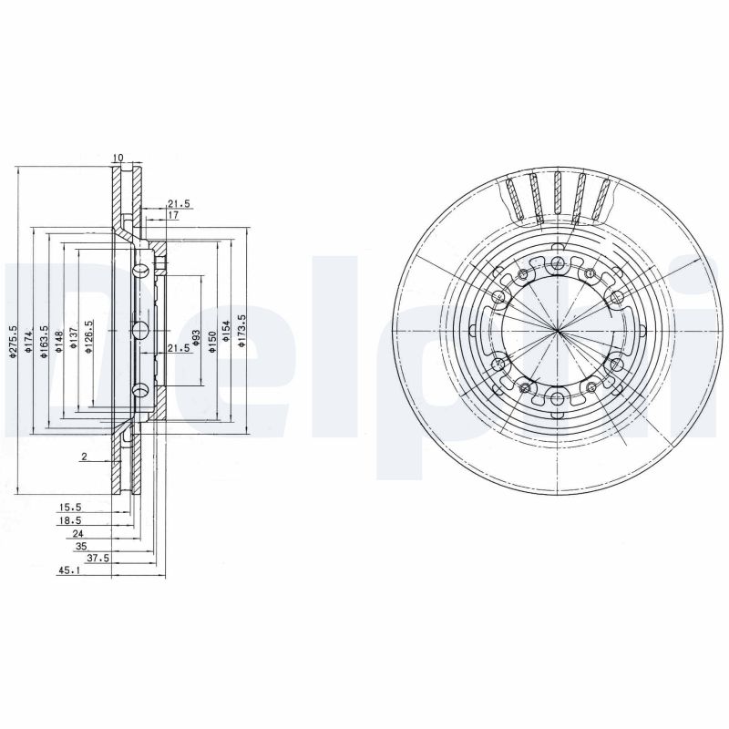 Диск тормозной DELPHI BG3115