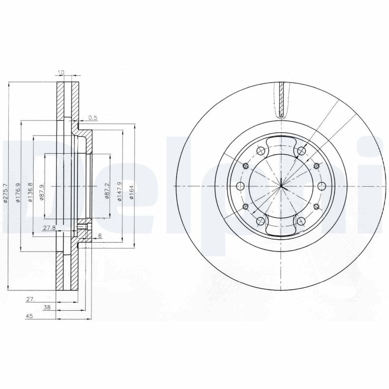Диск тормозной DELPHI BG3586