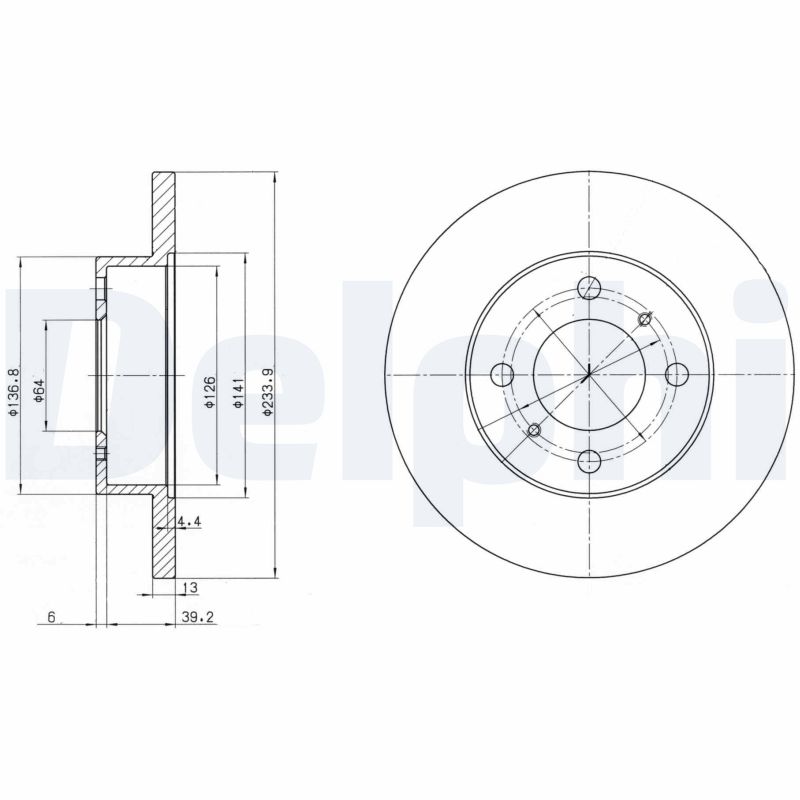 Диск тормозной DELPHI BG2809