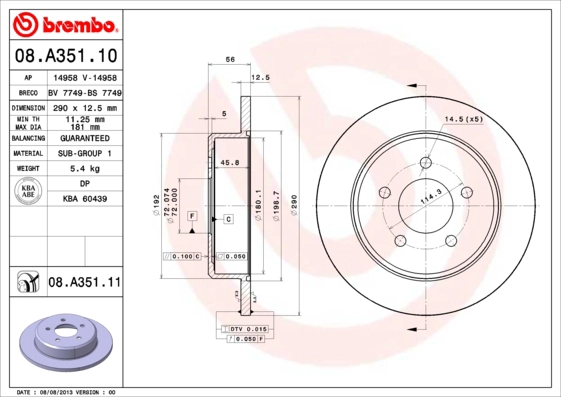 Диск тормозной BRECO BS 7749