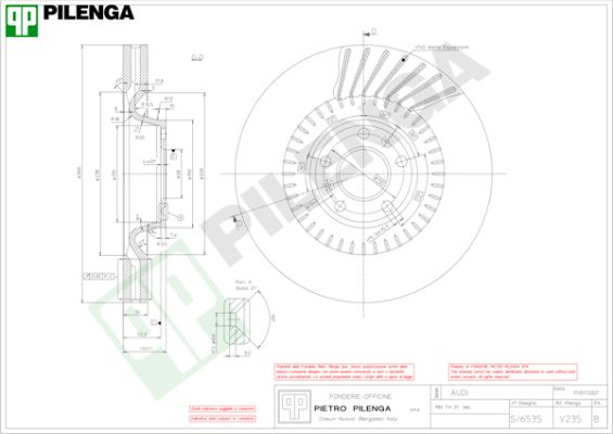 Диск тормозной PILENGA V235