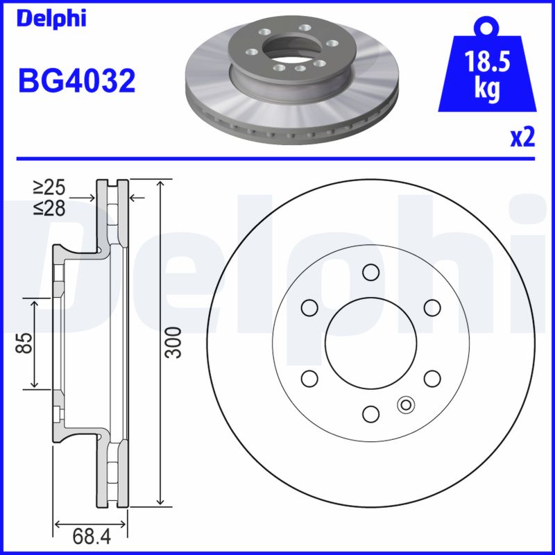 Диск тормозной DELPHI BG4032