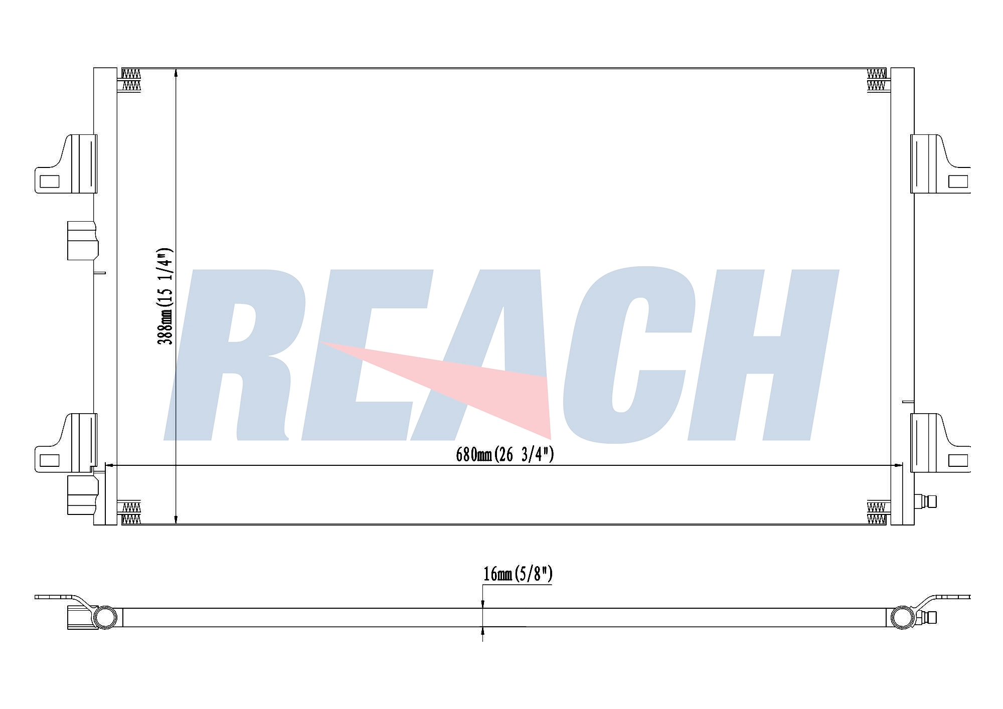 Радиатор кондиционера REACH 1.30.0437.P