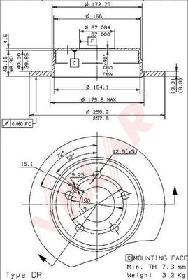 Диск тормозной VILLAR 628.1190