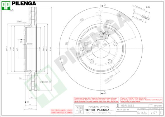 Диск тормозной PILENGA V197