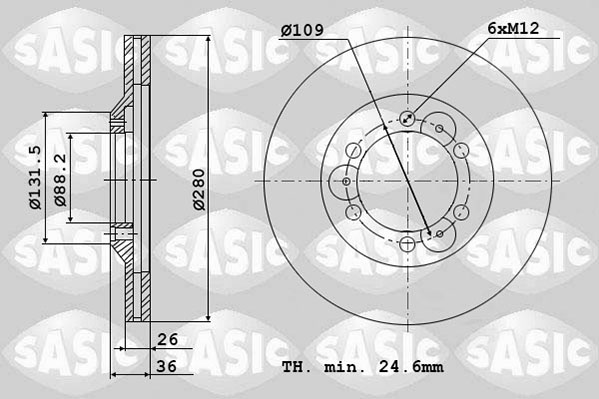 Диск тормозной SASIC 6106092