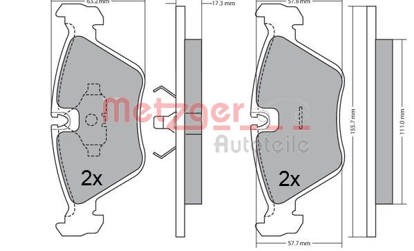 Колодки тормозные дисковые METZGER 1170643