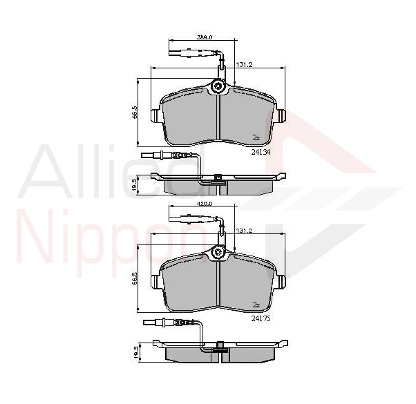Колодки тормозные дисковые ALLIED NIPPON ADB11250