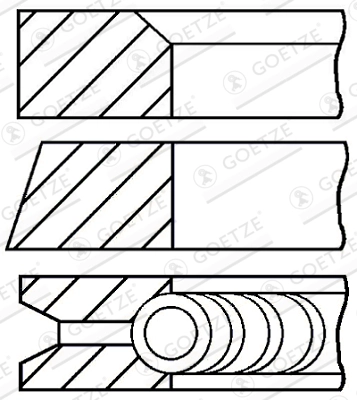 Кольца поршневые GOETZE ENGINE 08-283700-00