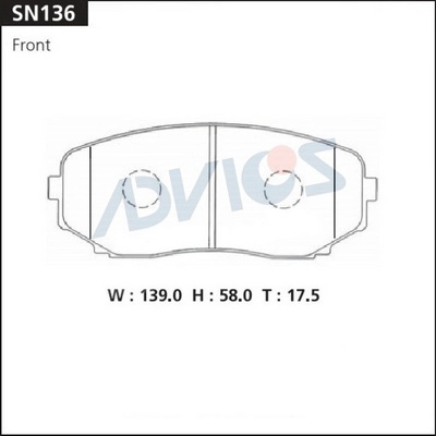 Колодки тормозные ADVICS SN136