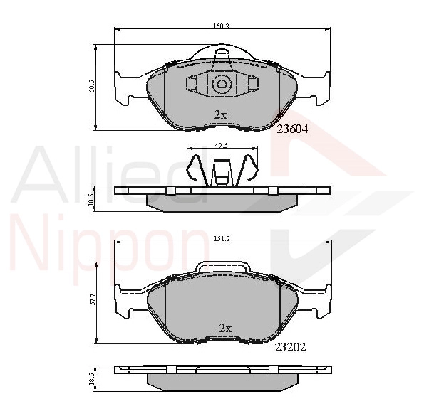 Колодки тормозные дисковые ALLIED NIPPON ADB0891