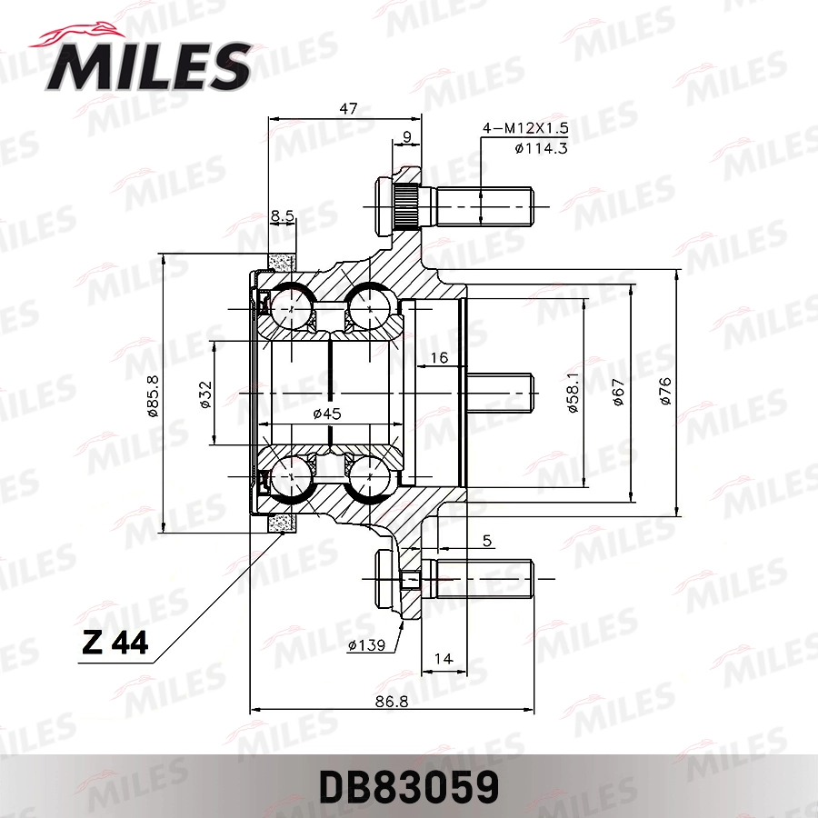 Ступица колеса MILES DB83059