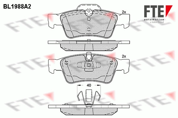 Комплект тормозных колодок дисковый тормоз FTE BL1988A2
