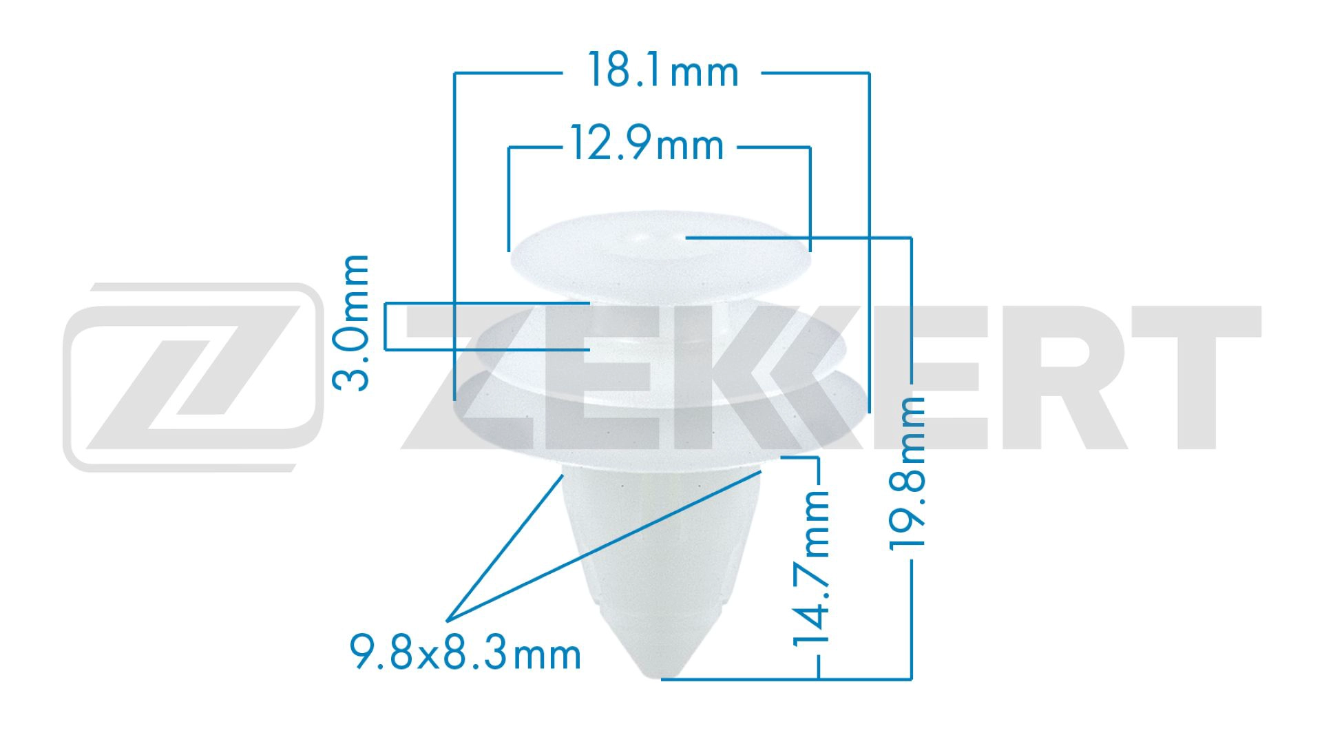 Клипса крепёжная ZEKKERT BE2013
