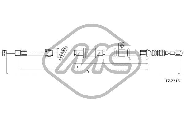 Трос стояночного тормоза METALCAUCHO 82276