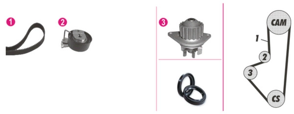 Комплект водяного насоса MAHLE/KNECHT CPK72000P
