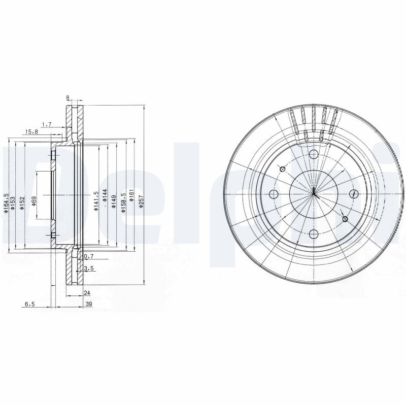 Диск тормозной DELPHI BG3750