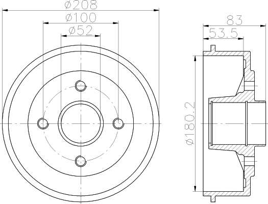 Барабан тормозной HELLA/BEHR/PAGID 62808